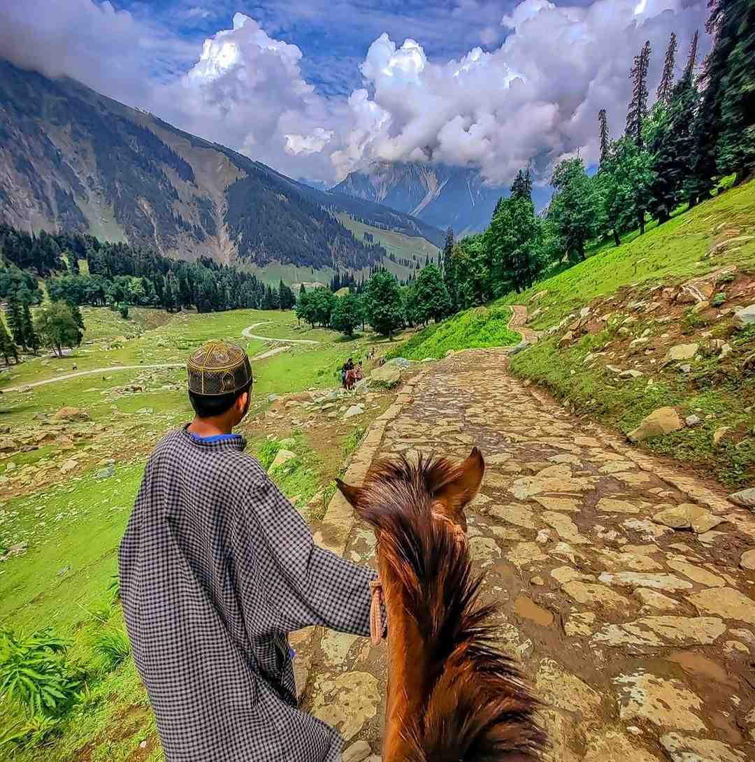  Horse riding along Indus River